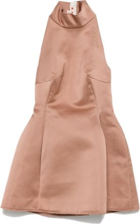 Marni Beige duchess satin mini dress