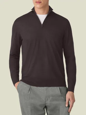 Luca Faloni Grape Silk-Cashmere Zip-up