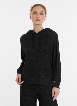 Ragwear Kapuzensweatshirt RAGWEAR TONNARA, Damen, Gr. XXL, schwarz, Feinstrick, Obermaterial: 75% Viskose, 22% Polyester, 3% Elasthan, unifarben, normal, Rund