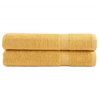 vidaXL Toallas De Sauna Solund 2 Unidades Dorado 80x200 Cm 600 Gsm Vidaxl