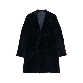 Isaia Double-breasted overjas - Heren - Mantels - Blauw - Maat: L Zijde
