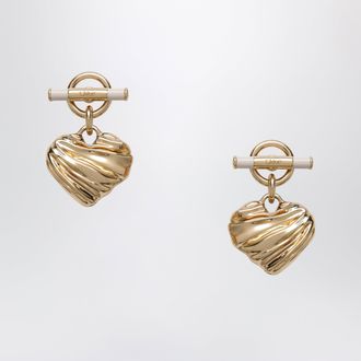 Chlo&eacute; Orecchini con cuore oro/avorio