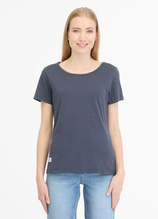 Ragwear T-Shirt RAGWEAR MINTTA, Damen, Gr. XS, blau (navy), Jersey, Obermaterial: 50% Baumwolle, 50% Polyester, unifarben, regular fit h&uuml;ftbedeckend, Rundhals