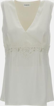 Parosh White Sleeveless Top