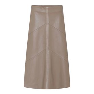 Bruuns Bazaar Midi Skirts, female, Beige, M, VeganiBBEleen skirt