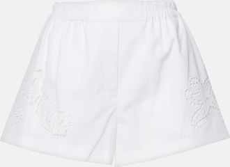 Versace Sangallo embroidered cotton poplin shorts