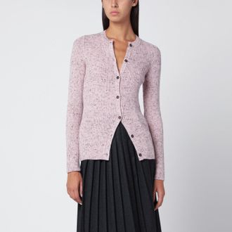 Prada Pink ribbed wool cardigan
