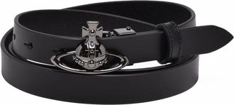 Vivienne Westwood Black Leather Orb Belt