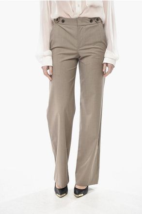 Eudon Choi Straight-Fit Wool-Blend Trousers With Side Martingales size 42