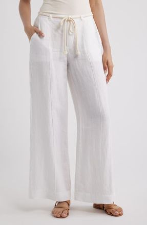 Bella Dahl Pintuck Linen Pants in White at Nordstrom, Size X-Small