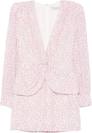 Alessandra Rich Abito corto con stampa a fiori - Rosa