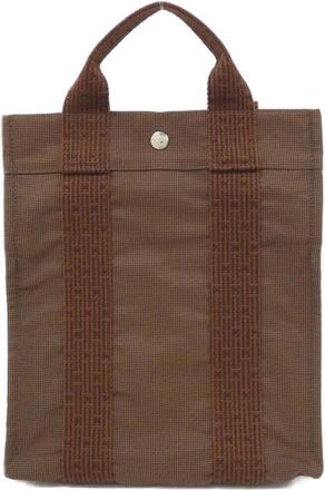 Herm&egrave;s Her Line Brown Canvas Backpack (Pre-Owned)