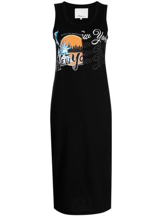 3.1 Phillip Lim graphic-print cotton dress - Black