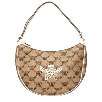 MCM Beige Raffia Schoudertas