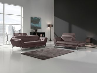 Egoitaliano Polstergarnitur »Sueli« Set, bestehend aus Sofa und Recamiere, Kopfteilverstellung, Bezug Leder