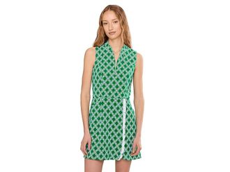 Lilly Pulitzer Catarina Ruffle Dress Upf Womens Dress Bamboo Green : 12, Polyester/Spandex