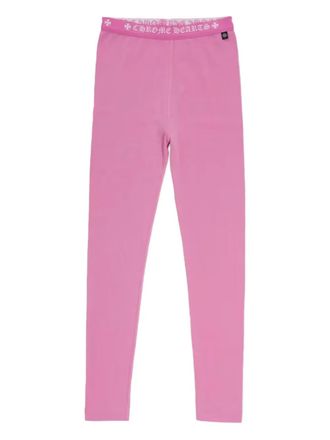Chrome Hearts logo-detail leggings - women - Fabric - S - Pink