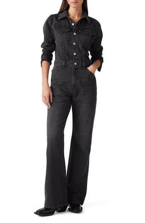 Levi's Western Long Sleeve Denim Jumpsuit in Travel Suit at Nordstrom Rack, Size 24