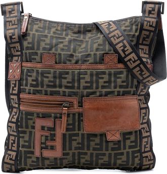 Fendi Pre-owned Fendi Zucca Canvas FF Flat Messenger Bag Unisex 45JZ4Y223VNBRU4J
