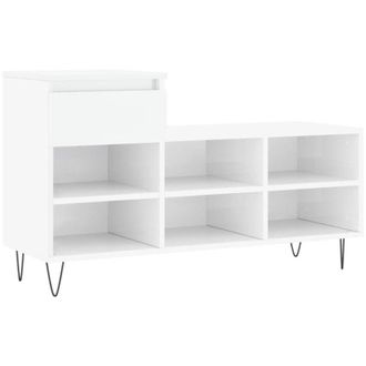 vidaXL Vidaxl - Shoe Cabinet High Gloss White 102x36x60 cm Engineered Wood