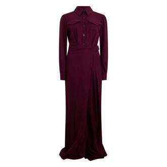 Alberta Ferretti Kleedjes, Dames, Bruin, S, Wol, Lange Jurk