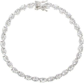 Genevive Silver Cz Statement Bracelet