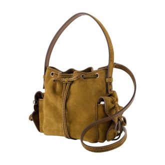 Acne Studios Womens Multipocket Calfskin Crossbody Bag Brown