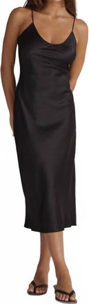 Current Air The Selene Silk Slip Dress In Black