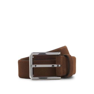 BOSS Suede belt with silver-tone buckle