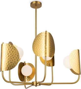 Maytoni Maytoni Tropic L&aacute;mpara De Techo Colgante Moderna De Varios Brazos, Lat&oacute;n, 6 Brazos G9, Pantalla Blanca