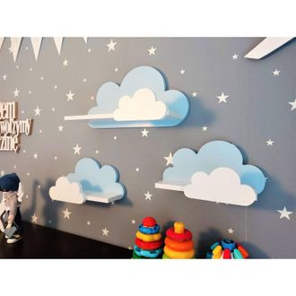 OEM Estantes Nube Juego De 3 Moli-galaxy - Azul Y Blanco