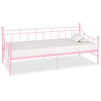 vidaXL Estructura De Cama Sin Colch&oacute;n Metal Rosa 90x200 Cm Vidaxl