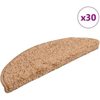 vidaXL vidaXL Tappetini per scale 30 pz 56x17x3 cm Beige Semicircolari