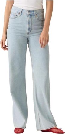 Levi's Jeans, Dames, Blauw, W31 L32, Katoen, Ribcage Wide Leg Lightweight