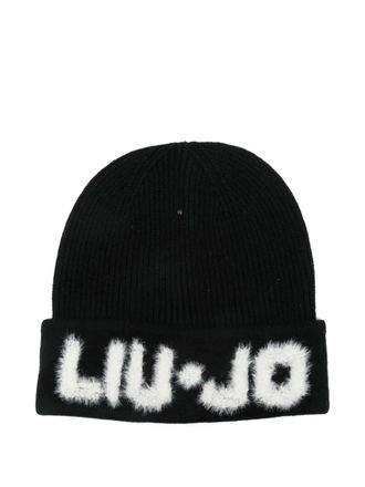 Liu Jo logo-detail beanie - women - Polyamide/Acrylic/Wool - One Size - Black