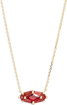 Kendra Scott Short Lindy Rae Pendant Necklace in Gold Red Crystal at Nordstrom