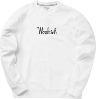 Woolrich Klassiek Crew Sweatshirt - Heren - Sweatshirts - Wit - XL - Katoen - Hoodies & sweatvesten