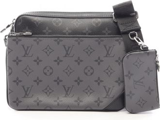 Louis Vuitton Black Gray Coated Canvas Pvc Monogram Eclipse Leather Handbag Shoulder Bag (Pre-Owned)
