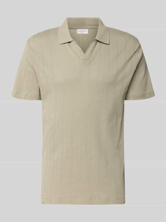 Lindbergh Lindbergh Regular Fit Poloshirt in Jaquard-Strick in Oliv, Gr&ouml;&szlig;e XXXL