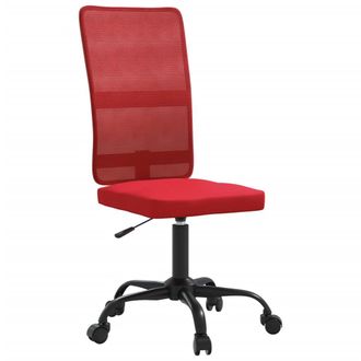 vidaXL Silla De Oficina Regulable En Altura Tela De Malla Rojo Tinto Vidaxl