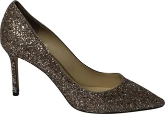 Jimmy Choo London Romy Pumps in Gold Glitter Tulle