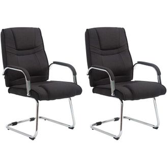 Clp Clp - Set De 2 Sillas Cantilever Xxl Attila En Tela Negro