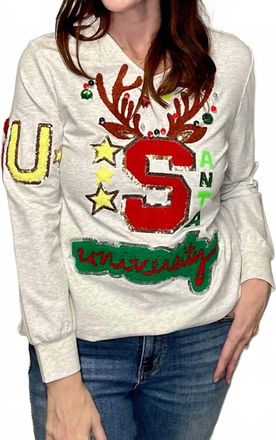 Berek Santa University Sweater In Grey