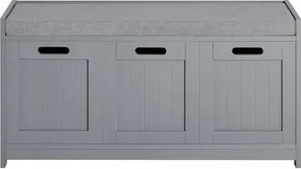 SoBuy Scarpiera Da Ingresso Con Cassetto E 2 Armadietti Cassapanca Camera Da Letto Carico Massimo120 Kg 90x45x35cm Grigio Fsr80-sg - Sobuy