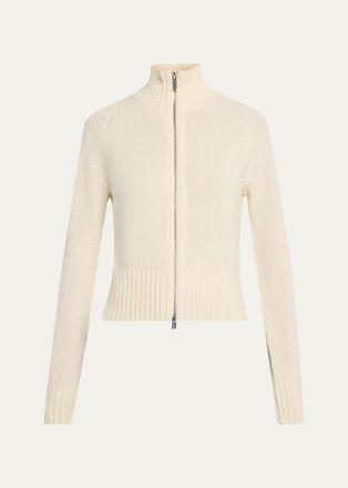 Theory Raglan-Sleeve Zip Wool Knit Cardigan