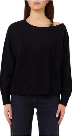 Liu Jo Maglia chiusa M/L con fibbia - Dames - Ronde hals truien - Zwart - S - Wol - Truien & Vesten