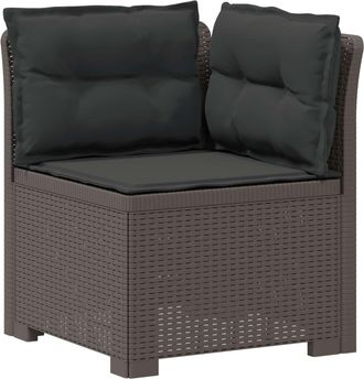 vidaXL Sill&oacute;n Individual De Jard&iacute;n Con Cojines Apariencia De Ratan Pp Vidaxl