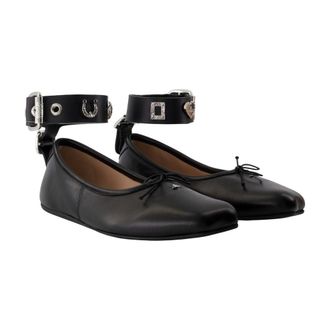 Vivienne Westwood Womens Bardot Flat Black Calfskin