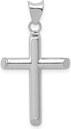Diamond2Deal 14k White Gold Polished Hollow Cross Pendant
