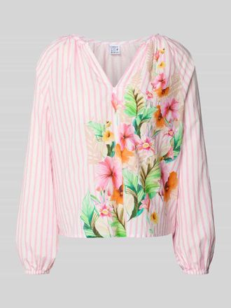 Emily van den Bergh Bluse mit Tunikakragen und elastischen &Auml;rmelabschl&uuml;ssen in Hellrosa, Gr&ouml;&szlig;e 36